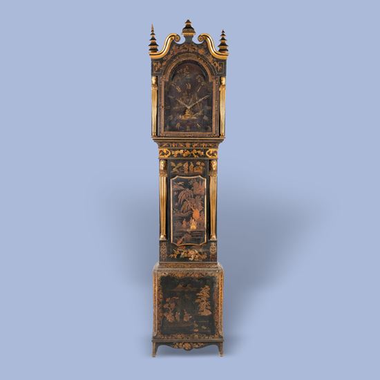 An English Japanned Longcase Clock In the Chinoiserie Taste